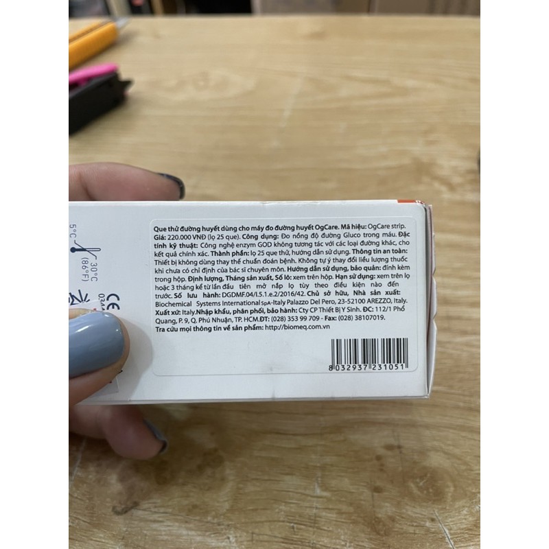 Que thử đường huyết OG Care date xa