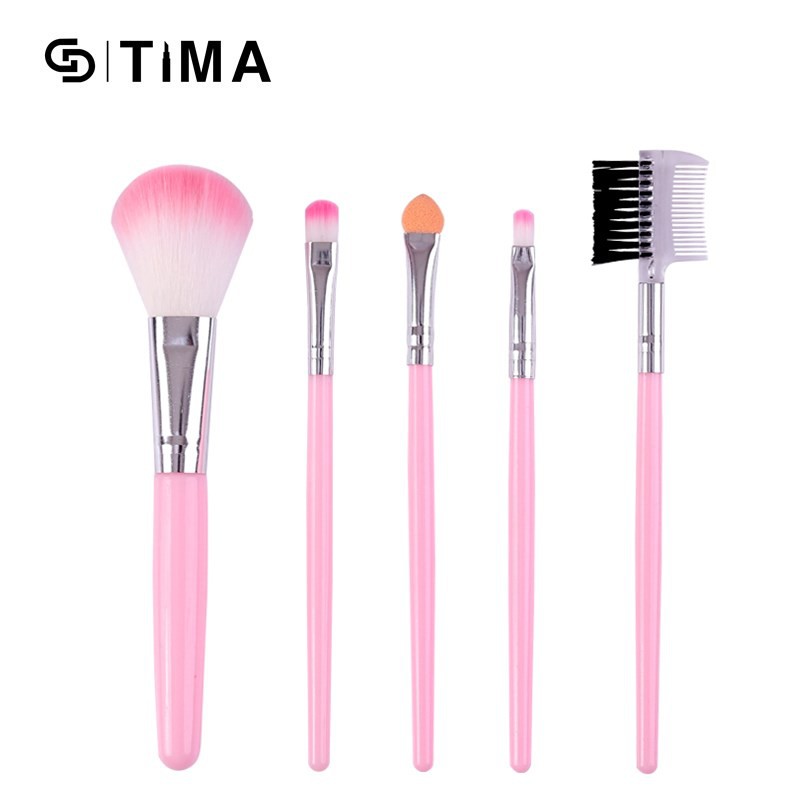 Set 5 Cọ Trang Điểm GDTIMA Màu Hồng Sành Điệu Đẹp Mắt