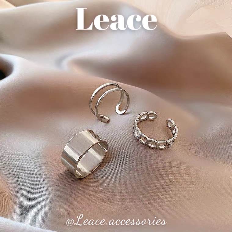 Set nhẫn, bộ nhẫn 3 chiếc cá tính phong cách Hàn Quốc R028 Leace.accessories