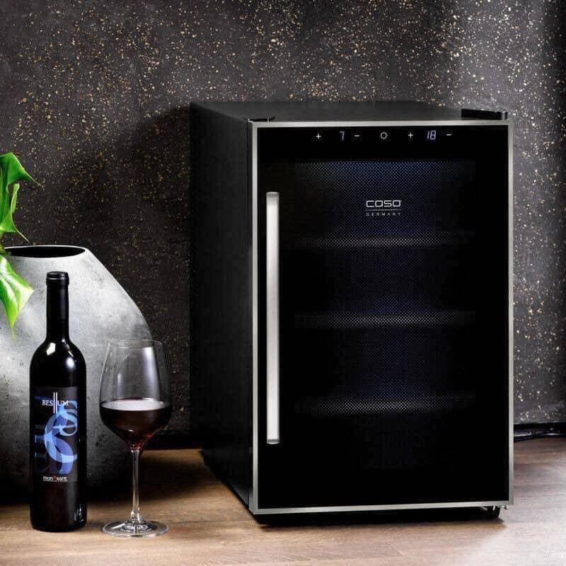 Tủ Bảo Quản Rượu Vang Caso WineDuett Touch 12 - Dung Tích 33L, Màu Đen, Kích Thước 340x556x536mm