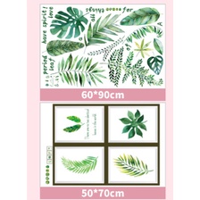 ⚡️𝐅𝐑𝐄𝐄 𝐒𝐇𝐈𝐏⚡️ Decal dán tường lá nhiệt đới- PVC chống thấm nước, keo siêu dính