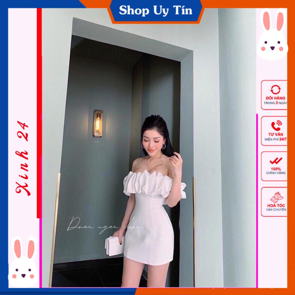 Váy body cá tính trễ vai xếp ly có mút ngực tôn dáng thời trang thiết kế Xinh 24 | BigBuy360 - bigbuy360.vn
