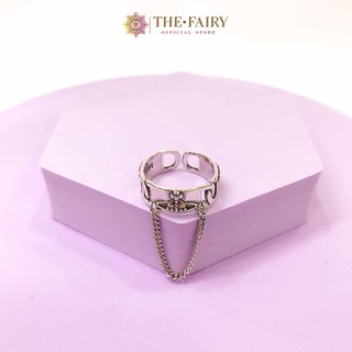 Nhẫn bạc The Fairy mặt hành tinh phối chuỗi xích độc lạ [ N108]