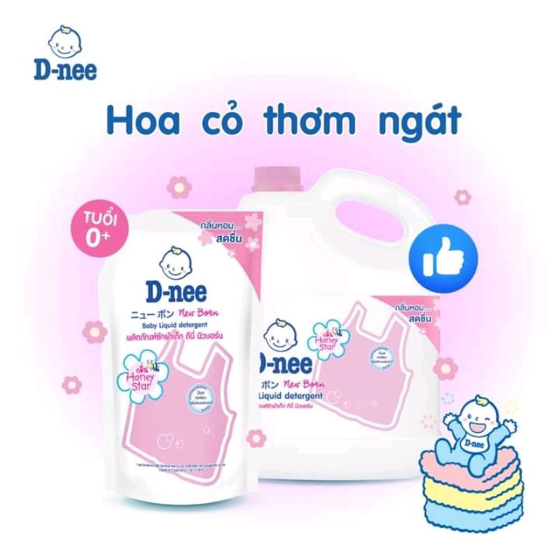 Nước Giặt Dnee Túi 600ml/1400ml Nội Địa Giặt Xả 2 Trong 1 Thơm Lâu Bền Màu An Toàn Cho Trẻ Sơ Sinh
