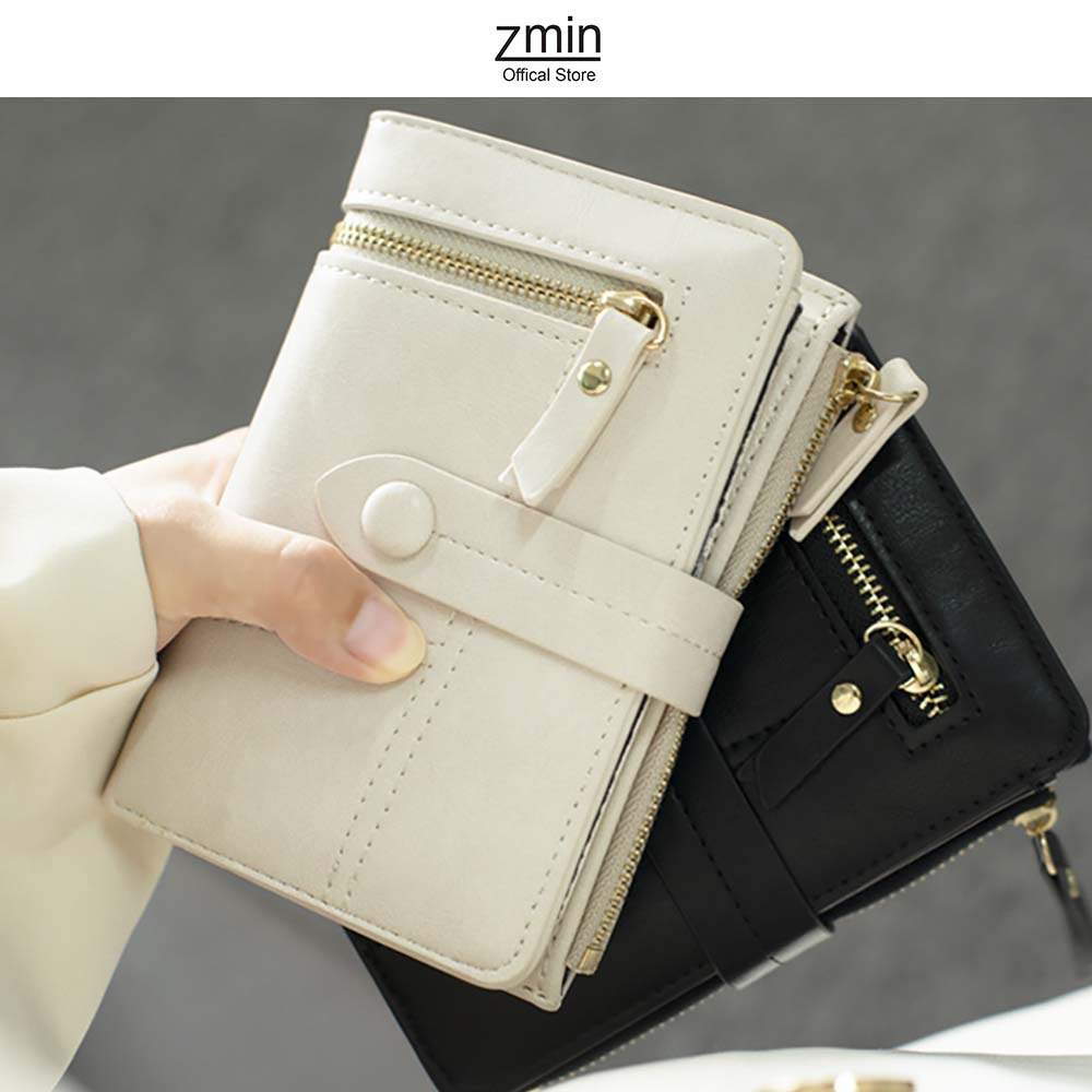 Ví bóp nữ đựng tiền mini cầm tay Zmin, chất liệu da PU cao cấp - V050