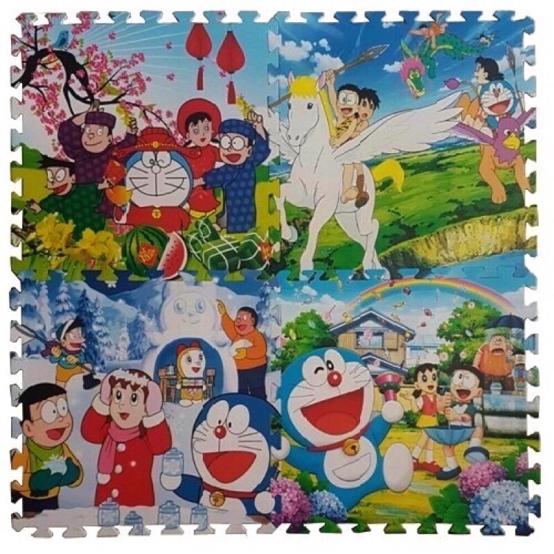 Bộ 4 Miếng Thảm Xốp Lót Sàn Hoạt Hình