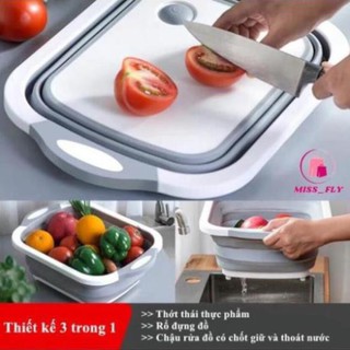 Bộ chậu gấp gọn kèm thớt đa năng