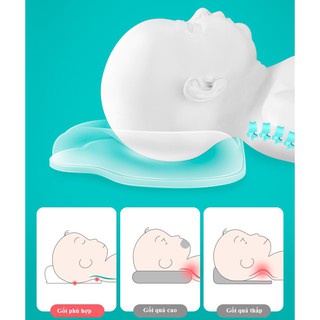 Gối Cao Su Non, Gối Chống Bẹp Đầu, Chống Nghẹo Cổ Cho Bé Sơ Sinh