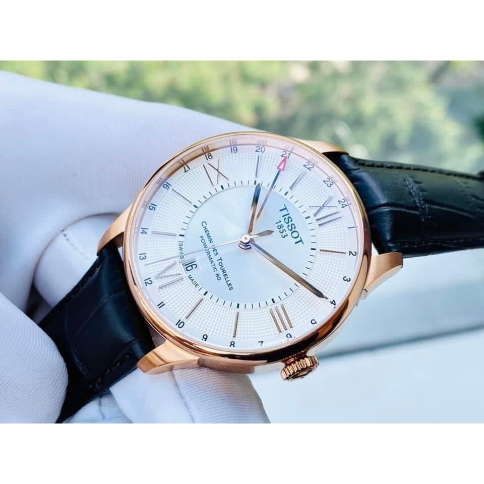 Đồng Hồ Nam TISSOT CHEMIN DES TOURELLES POWERMATIC 80 GMT T099.429.36.038.00 Chính Hãng Tặng Dây Da Cao Cấp