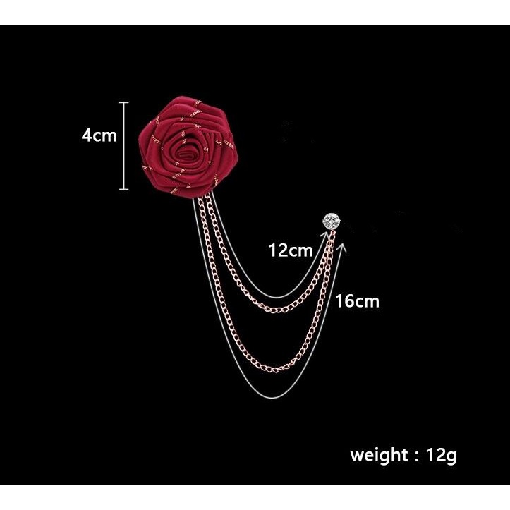 EFAN Ghim Cài Áo Hình Hoa Hồng Phối Tua Rua Phong Cách Hàn Quốc Cho Nam Và Nữ