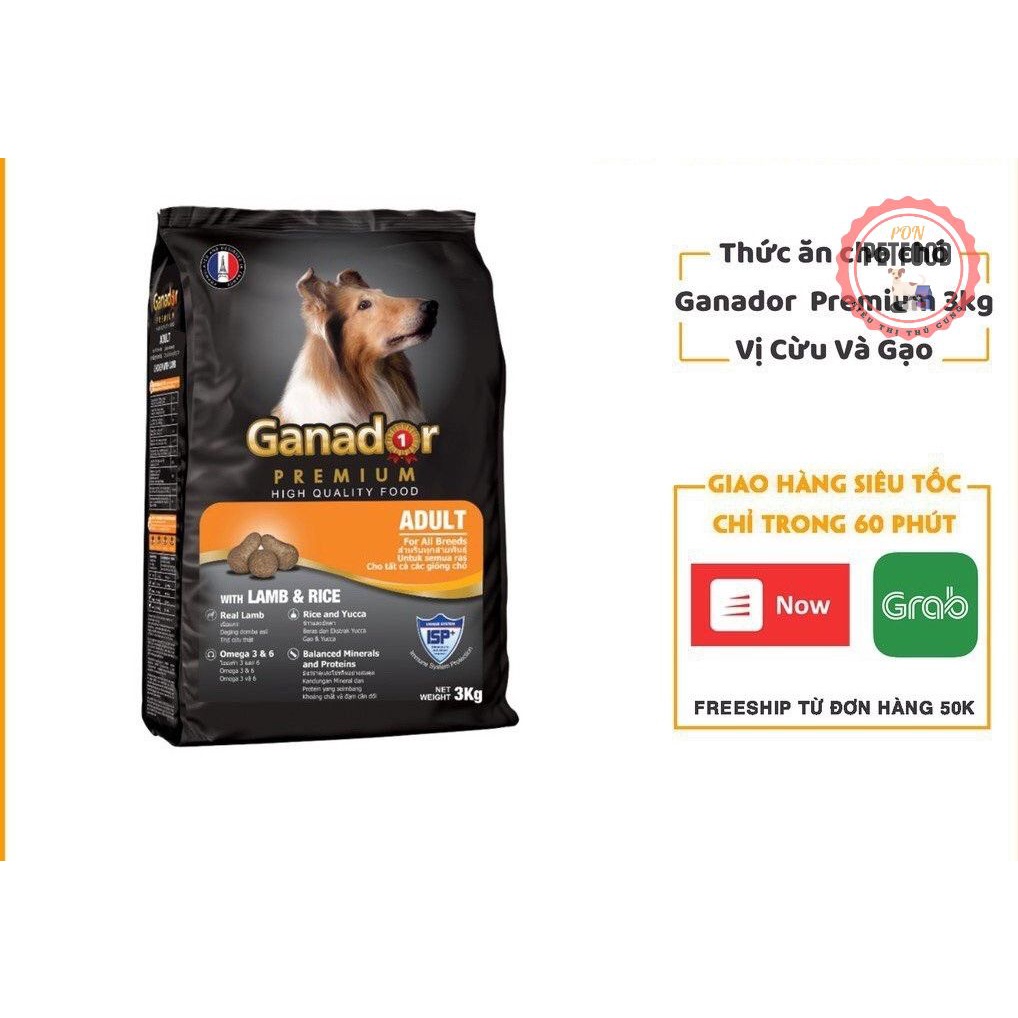 Thức ăn cho chó trưởng thành vị thịt cừu và cơm Ganador Adult Lamb and Rice 3kg