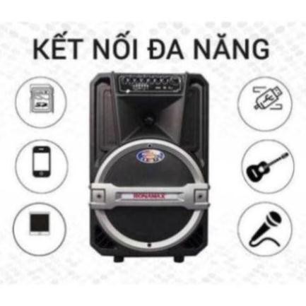 Loa kéo karaoke di động Ronamax T12, loa kéo bluetooth hát karaoke gia đình + Tặng kèm 2 micro hát karaoke cực hay