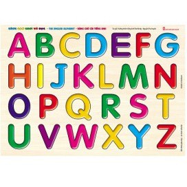 Đồ chơi - Bảng gỗ núm nhựa Cùng Con Chơi và Học - Bảng Chữ Cái Tiếng Anh - The English Alphabet