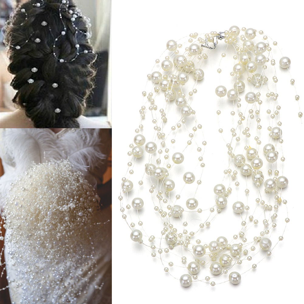 Dây Chuỗi Hạt Ngọc Trai Nhân Tạo Dài 5m Dùng Trang Trí Tiệc Cưới Diy