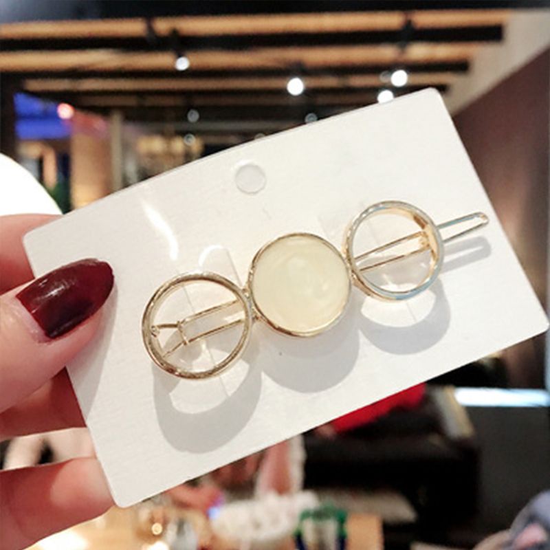 Flgo Kẹp Tóc Kim Loại Hình Ngôi Sao / Hình Học Rỗng Phong Cách Nhật Bản Cho Nữ