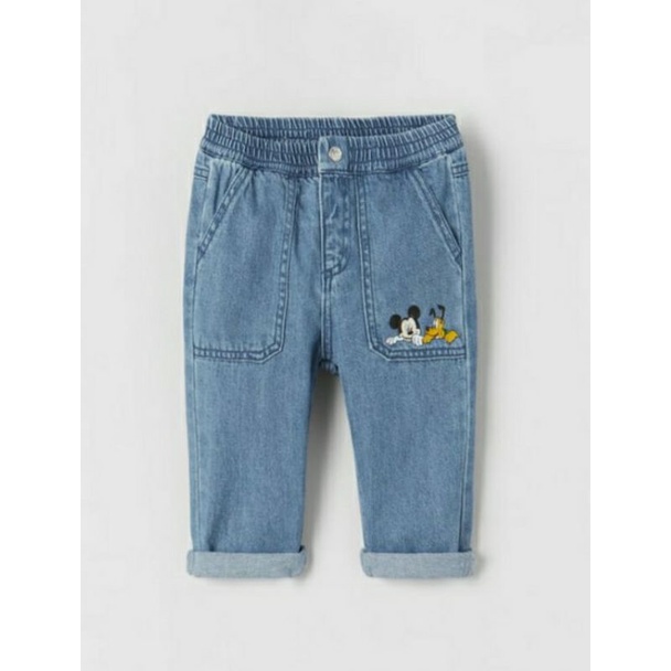 Quần Jeans Mickey&Pluto cho bé trai Za.ra A.uth size 9/12m đến 4/5y