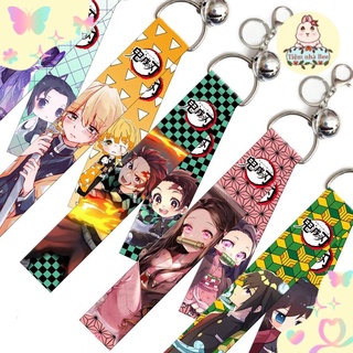 Móc khoá dây vải dài có chuông in hình anime Thanh gươm diệt quỷ in 2 mặt sắc nét │ Xem thêm ở phần MÔ TẢ SẢN PHẨM