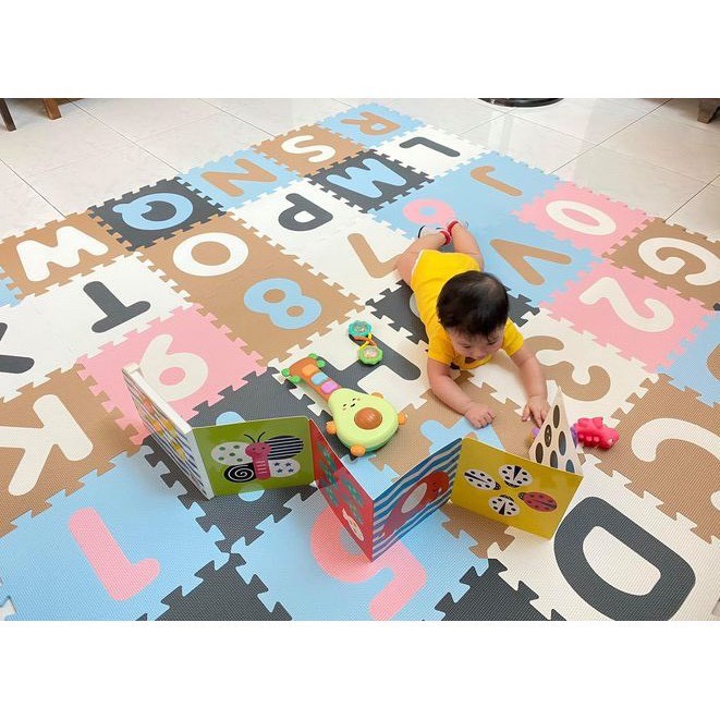 &lt;FREE SHIP&gt;Thảm Ghép Cao cấp Simile Puzzle Bộ Chữ Số tông màu Pastel siêu yêu!