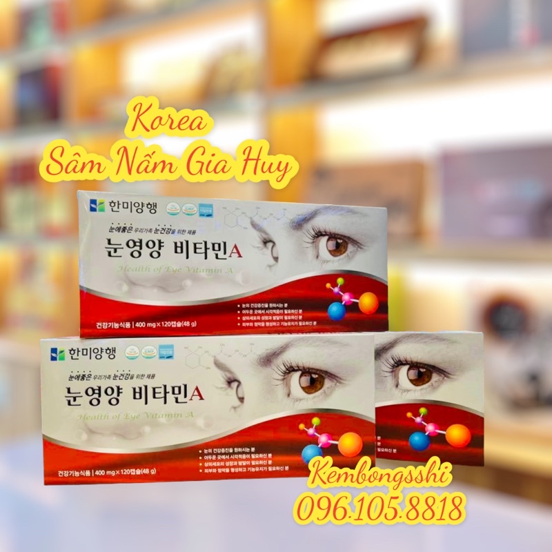 Viên Bổ Mắt Hàn Quốc Health of eye Vitamin A, Hộp 120Viên