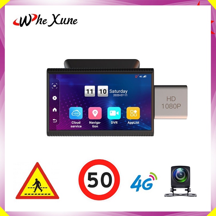 Camera hành trình ô tô Wifi, 4G đọc biển báo giao thông Whexune F8 Plus - Hàng Nhập Khẩu