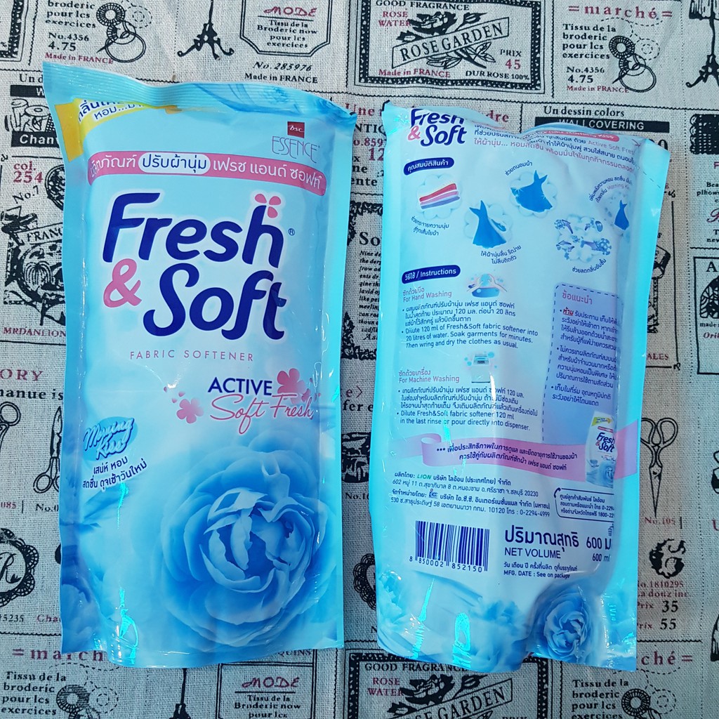 Nước xả vải Thái Fresh Soft 600ml/ túi đủ mùi