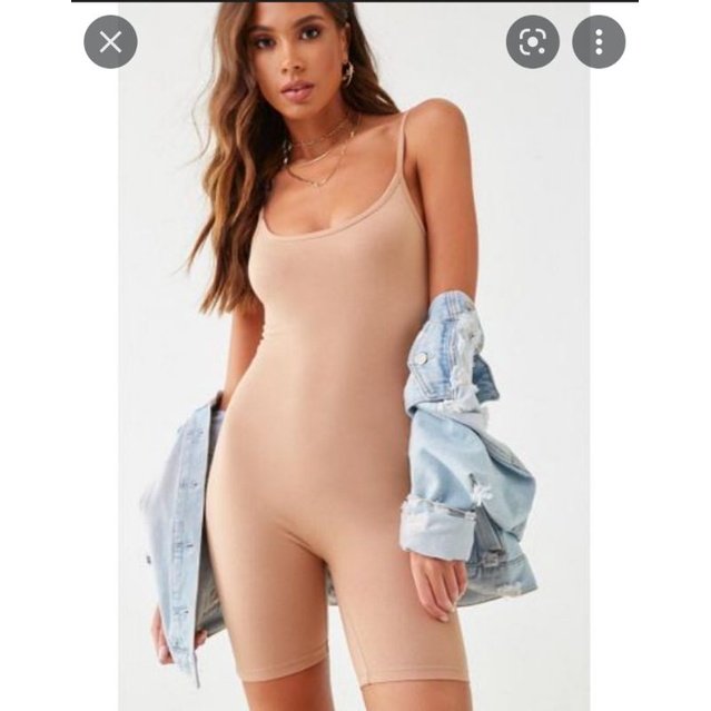 Jumpsuit đùi biker thể thao f21 VNXK romper ôm body hai dây sexy playsuit bodysuit tập gym yoga hàng xuất khẩu dư xịn