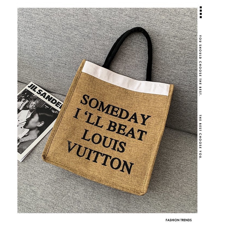 Túi Xách Tote Vải Lanh Kích Cỡ Lớn Phong Cách Thời Trang Hàn Quốc 2022 Cho Nữ