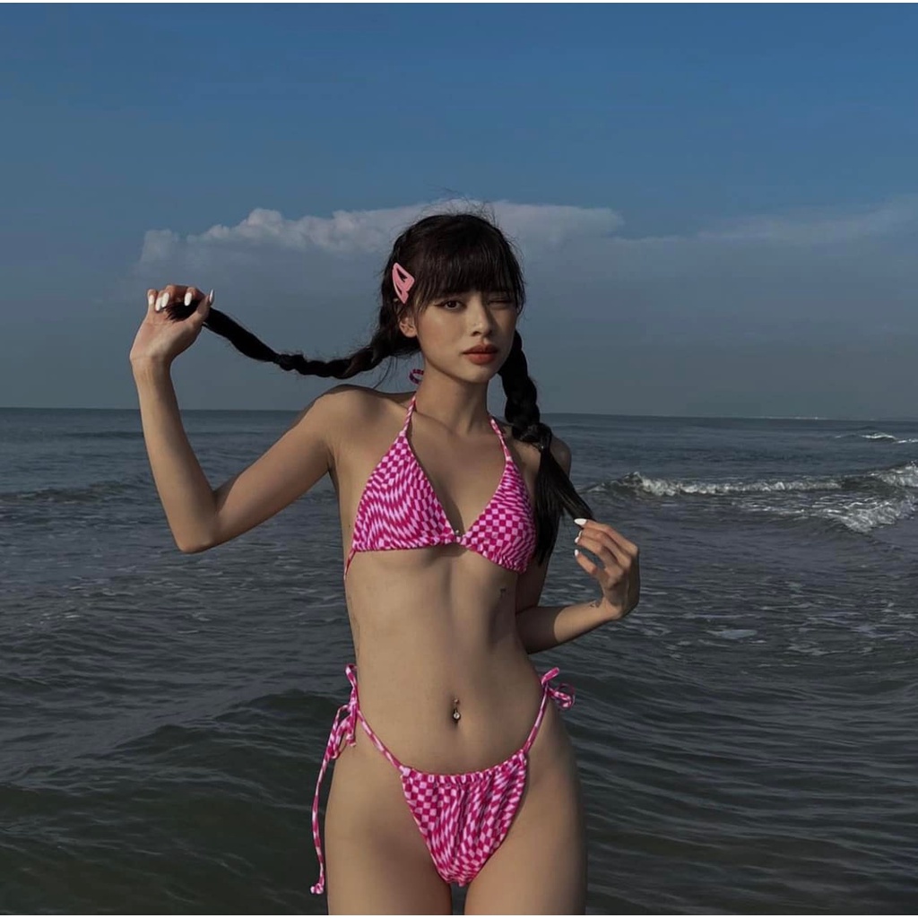 Bikini 2 mảnh hồng caro