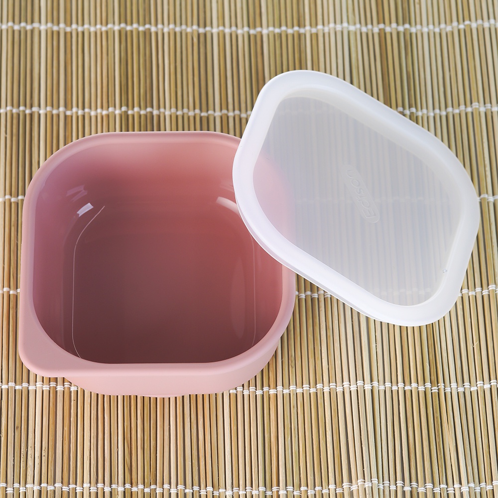 Chén ăn dặm silicone chống trượt Edison cho bé - Hồng