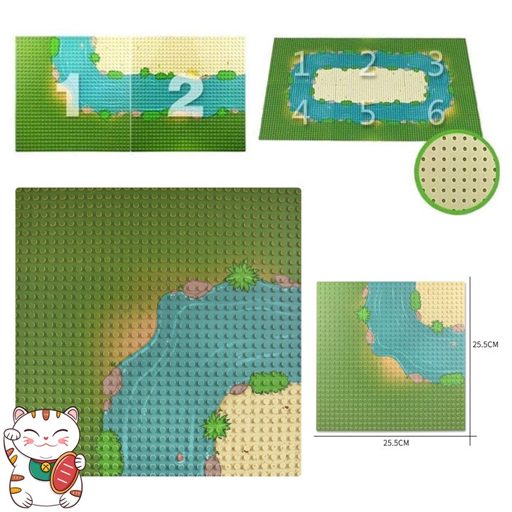 Tấm Nền Dòng Sông Đường Cong Đế Gắn Mảnh Ghép Baseplate City Đồ Chơi Ghép Hình Lắp Ghép Thông Minh Lego MOC DIY