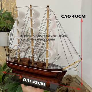 Mô hình thuyền buồm gỗ dùng để trang trí bàn làm việc trang trí nhà cửa trang trí cửa hàng buôn bán thuận buồm xuôi gió