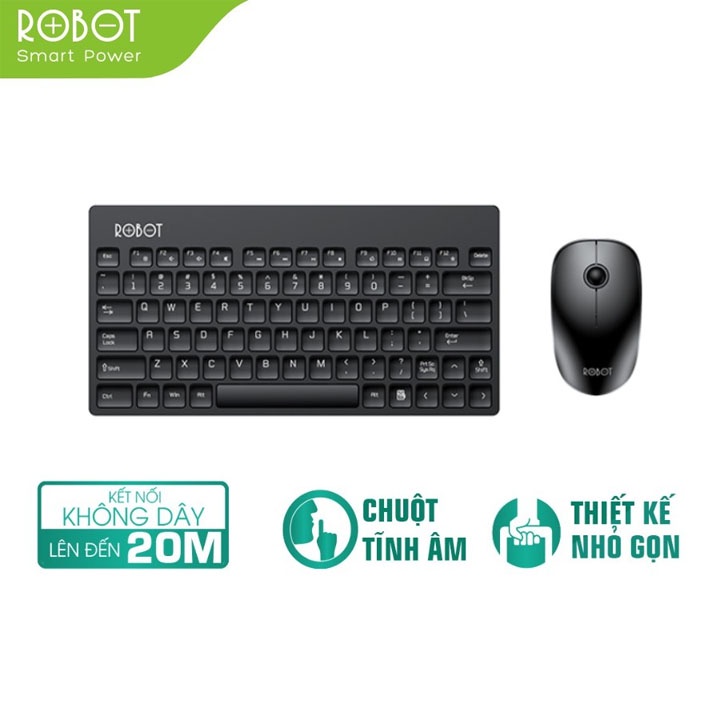 Bộ Bàn Phím Và Chuột Không Dây - ] - ROBOT KM3000 - Hàng Chính Hãng