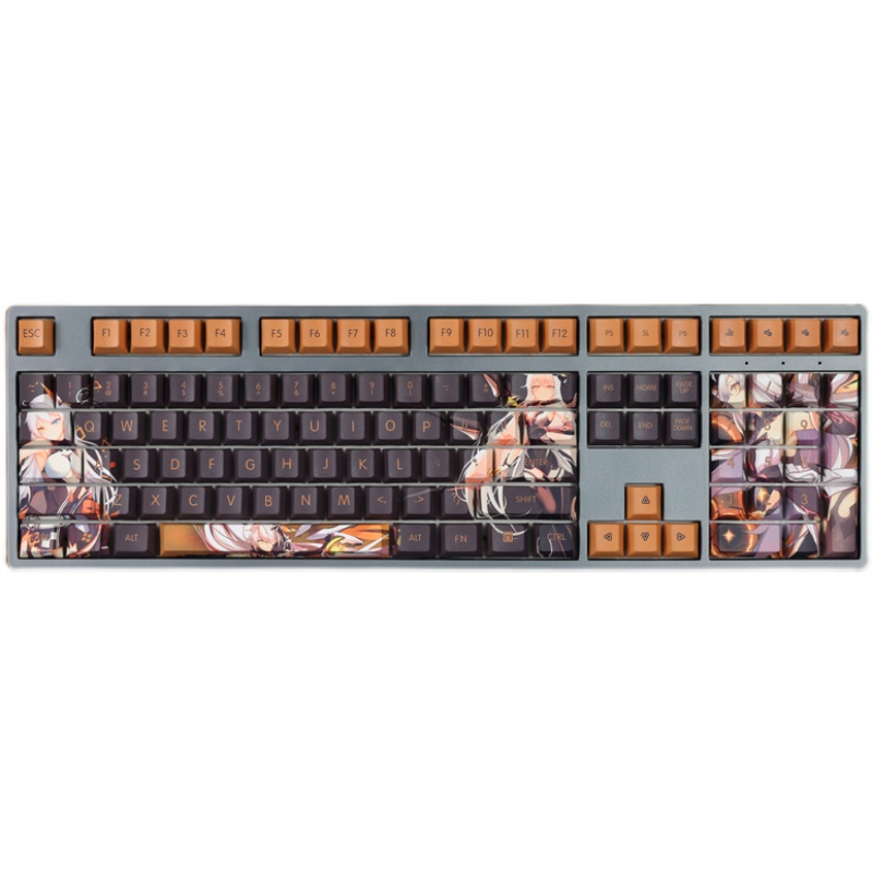 Kiana Kaslana Theme Keycaps Honkai Impact 3 Cherry Profile PBT Dye-Thăng hoa Bàn phím cơ Keycaps Hai chiều Royal Sister Cá nhân hóa Keycaps 108 phím