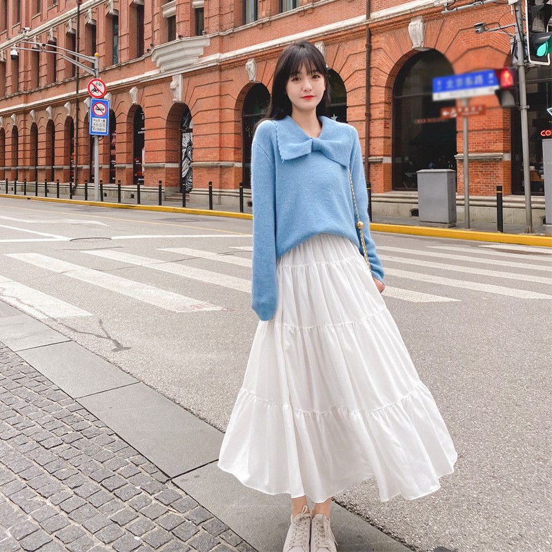 [XU HƯỚNG 2021] Chân Váy Midi 2 Lớp Lưng Cao Màu Trơn Thiết Kế Tối Gian,Thanh Lịch Cho Nữ | BigBuy360 - bigbuy360.vn