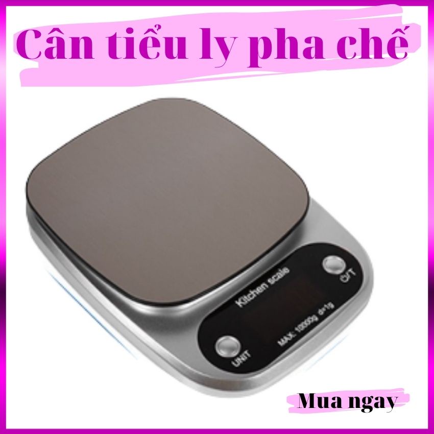 Cân Điện Tử Nhà Bếp Tiểu Ly Kitchen Định Lượng 0,1-5kg Làm Bánh Cân Cao Cấp Tặng Kèm 2 Viên Pin AA