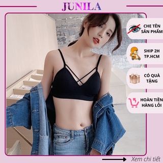 Áo bra nữ dây chéo ngực cotton trơn nâng ngực sexy AL64