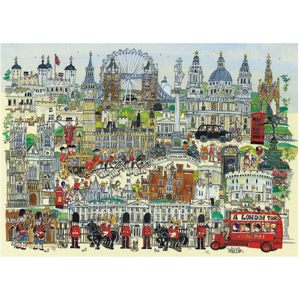 Bộ Tranh Ghép Xếp Hình 1000 Pcs Jigsaw Puzzle (Tranh ghép 70*50cm) London Tự Do Bản Thú Vị Cao Cấp-H53