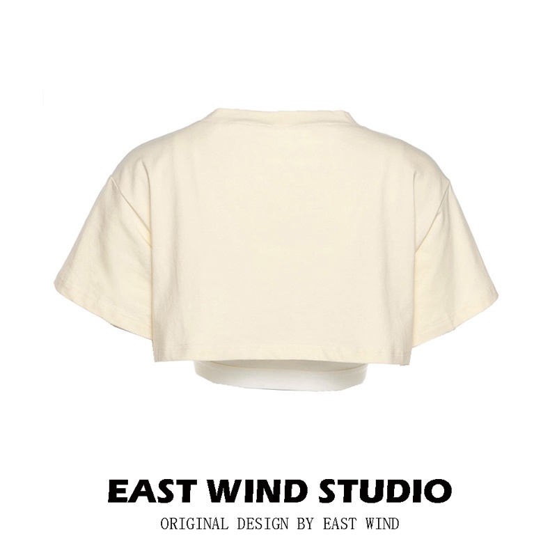 Áo Thun Ngắn Hai Mảnh In Chữ Phong Cách Âu Mỹ Hàng Mới Cho Nữ 2MZ5