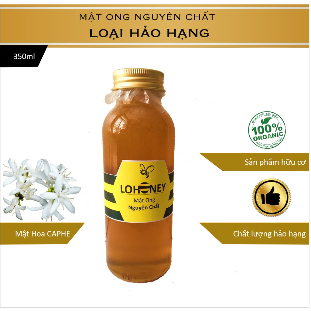 Mật ong Daklak 100% nguyên chất chai 350Ml