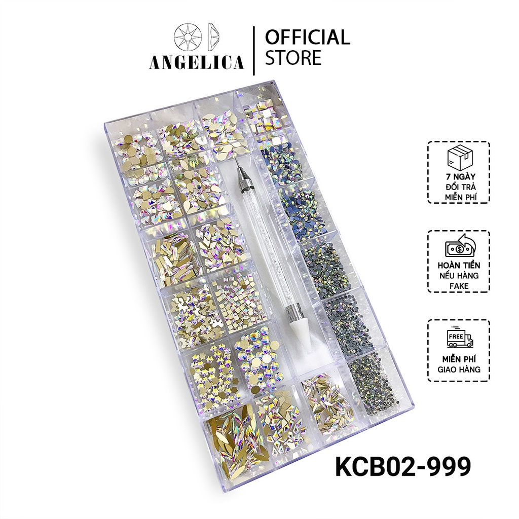 Khay Đá Nail Chân Bằng Chân Lưới Kèm Phụ Kiện Làm Móng ANGELICA KCB