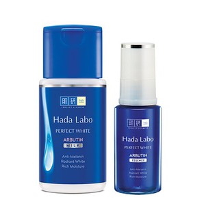 Combo Sữa dưỡng và tinh chất dưỡng trắng Hada Labo PERFECT WHITE