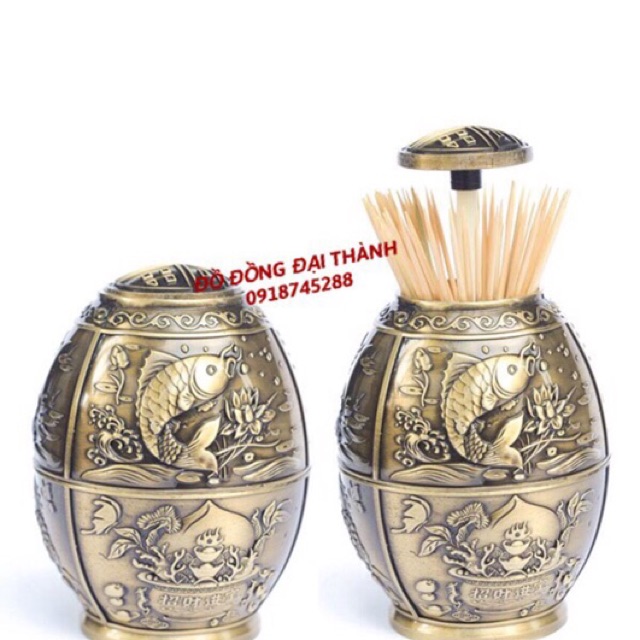 Hộp tăm bằng đồng cao cấp