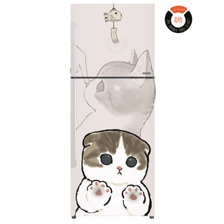 Decal dán tủ lạnh nổi buồn của mèo con