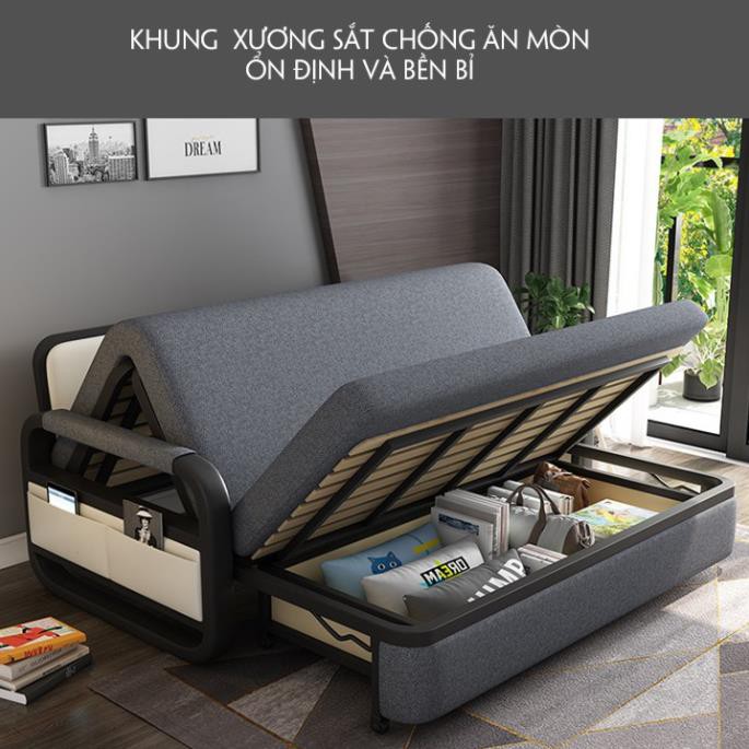 Ghế sofa,Giường sofa thông minh gấp gọn thành ghế ,Giường sofa đa năng, khung thép chất lượng cao -Có ngăn chứa đồ.