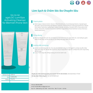 Sữa rửa mặt ageLOC LumiSpa