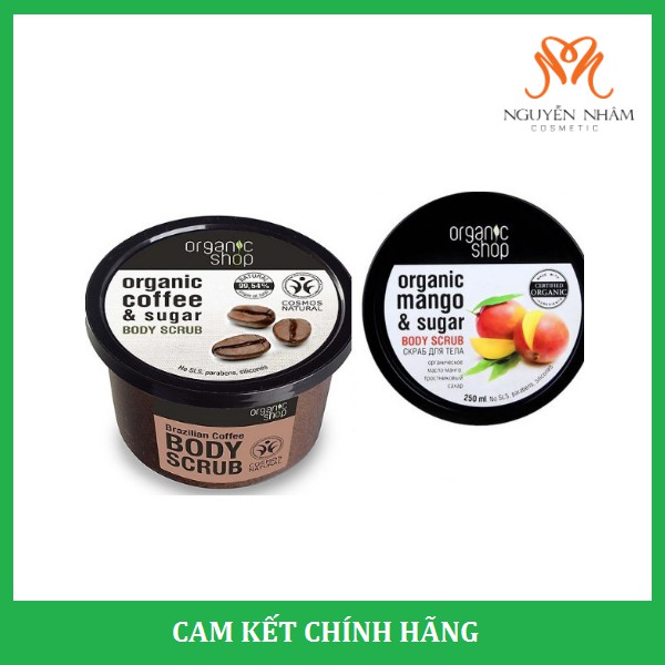 [XÁCH TAY NGA] Tẩy Da Chết BoDy ORGANIC SHOP  Săn Chắc và Sáng Da