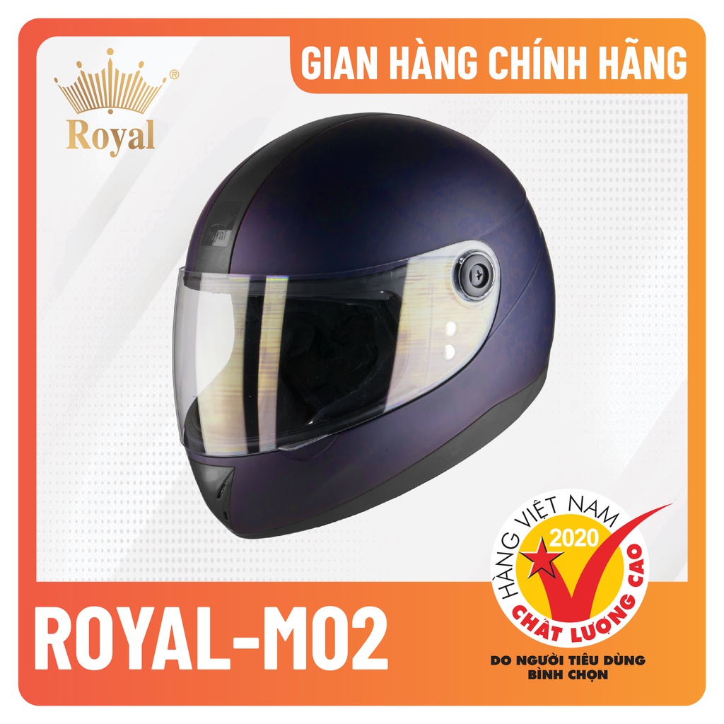 Nón bảo hiểm fullface Royal M02 có kính, an toàn, cá tính phù hợp cho cả nam và nữ, bảo hành chính hãng 1 năm