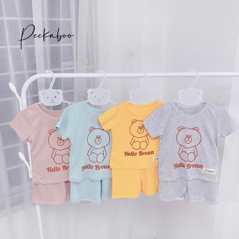 Bộ Đô Thun Tăm lạnh Peekaboo mùa Hè cho Bé Trai và bé Gái