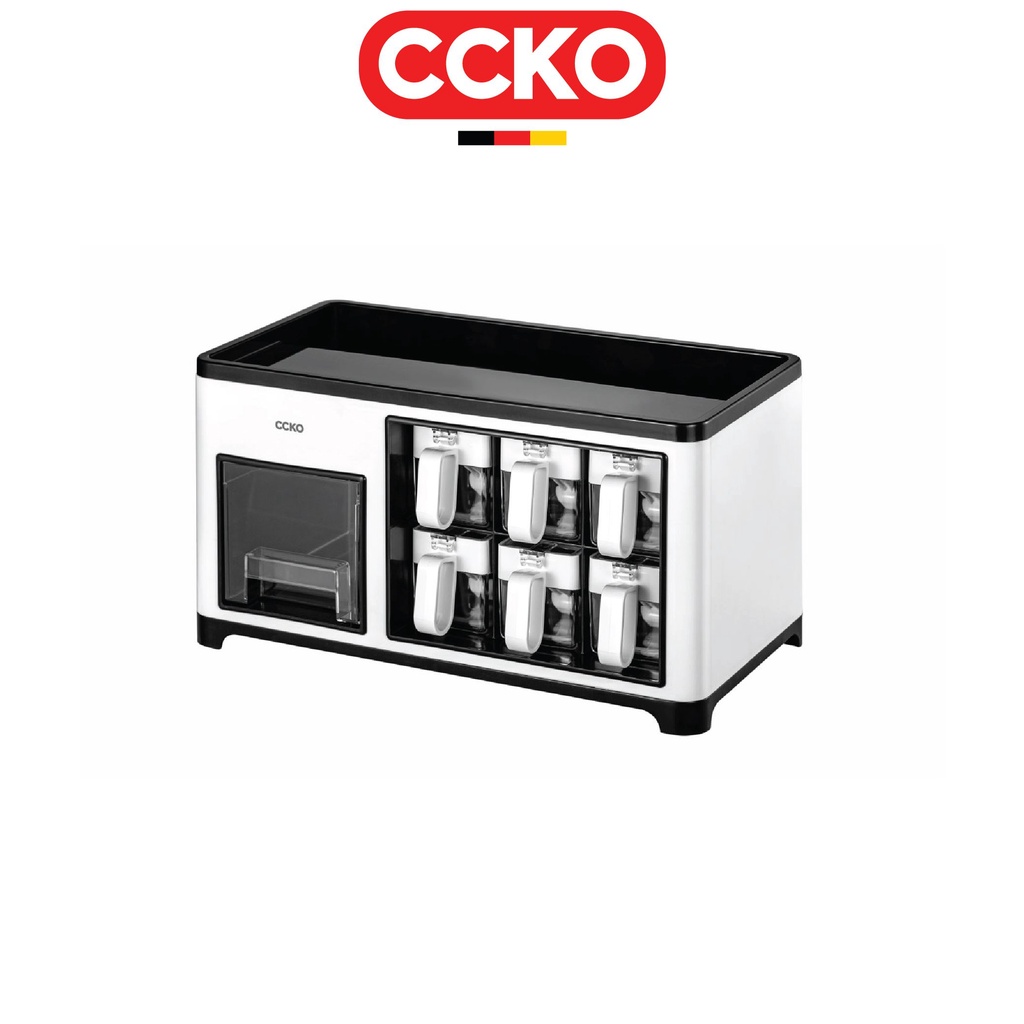Bộ đựng gia vị 6 ngăn bằng nhựa PP an toàn thực phẩm - gia dụng Đức cao cấp CCKO - CK8702