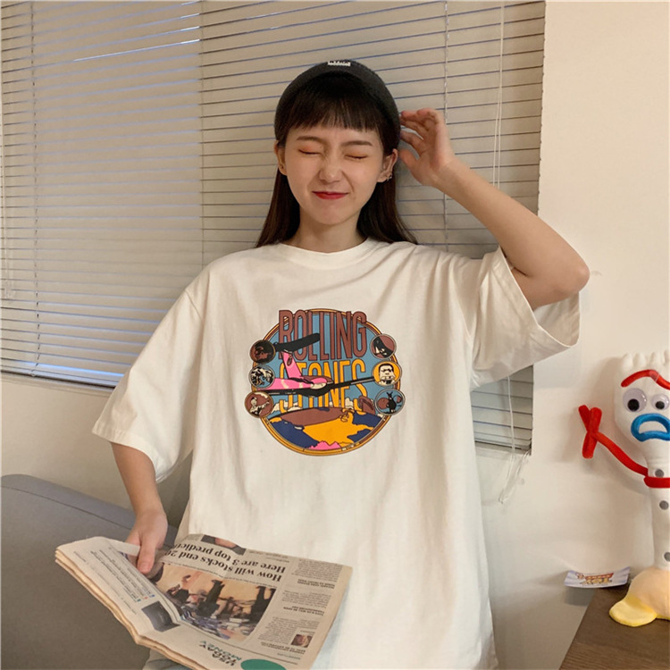 Hormones short sleeve T-shirt 2021 Korean loose student half sleeve versatile top